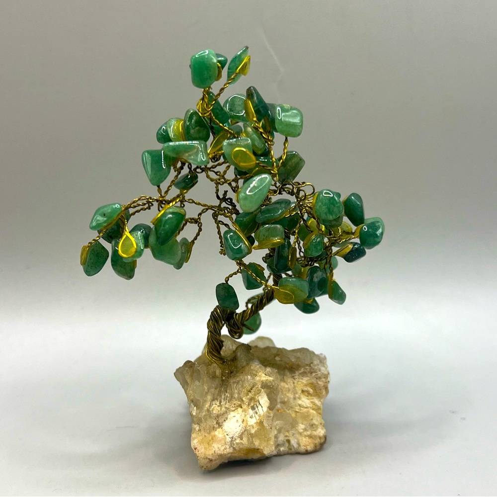 Green Quartz Gemstone Tree 5” Handmade by Brazil Gems